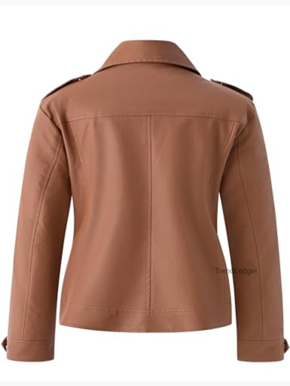 Plus Size Faux Leather Jacket Lapel Collar Moto Biker Short Coat - Picture 3 of 6